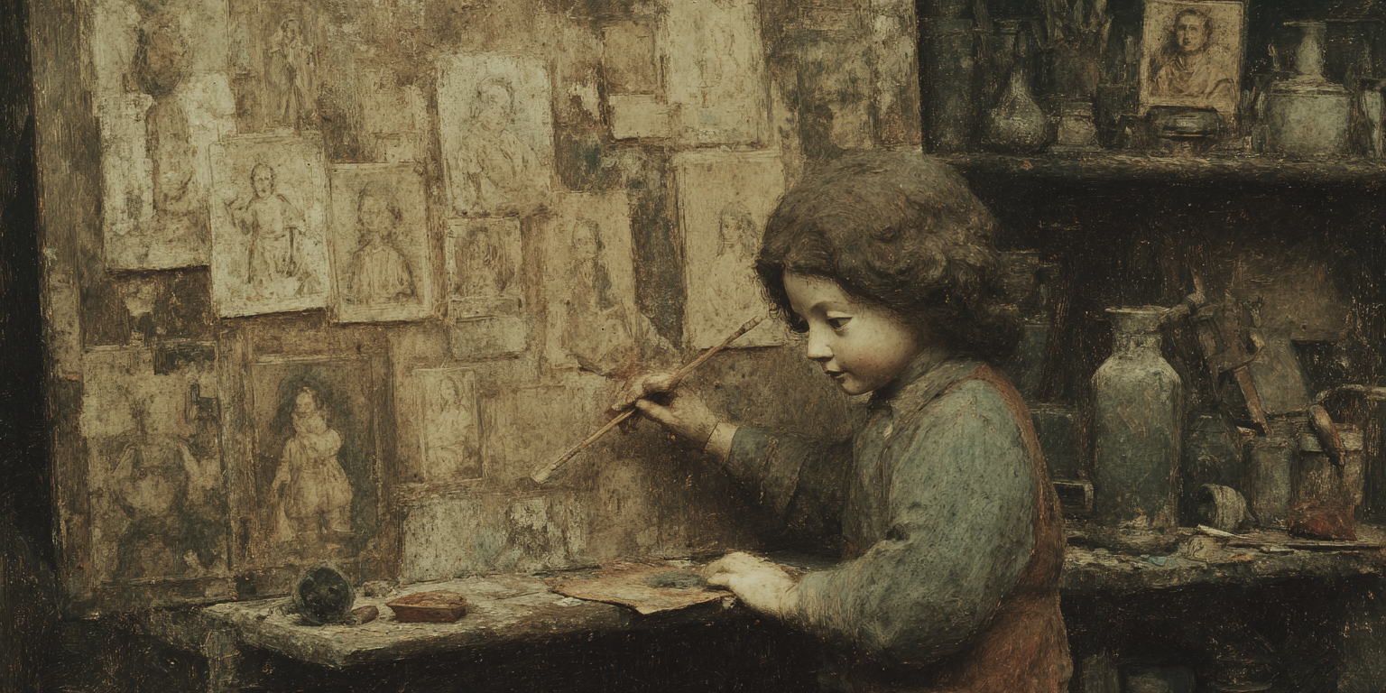 The Doll, It Paints — AI-generated artwork